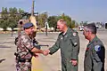 Jordan's Prince Feisal Ibn Al-Hussein greets Gen. Craig McKinley and CO-TAG in Jordan