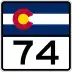 State Highway 74 marker