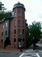 Red-brick corner building