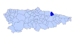 Location of Protected Landscape Area of Sierra del Sueve in Asturias