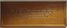 Commemorative plaque marking the opening of Fraserburgh Hospital