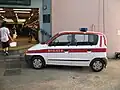 A small police car (Hyundai Atos) specially designed for islands and the Victoria Peak.