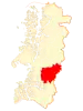 Map of Cochrane commune in Aisén Region