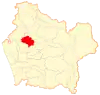 Map of Galvarino commune in Araucanía Region