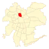 Map of Independencia commune within Greater Santiago