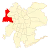 Map of Pudahuel commune within Greater Santiago