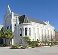 Former B'nai Israel Temple. The façade was made less ornate after the building was sold in the mid-1950s and adapted as a Masonic lodge.