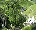 View down Dib from top, at Dales Way path