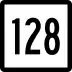 Route 128 marker