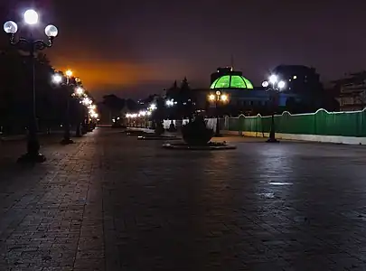 Verkhovna Rada building at night in 2015