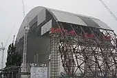 Construction of the new confinement structure for the nuclear reactor that melted down at Chernobyl in Ukraine.