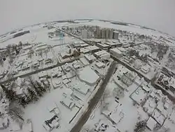 Aerial view of downtown Convoy