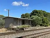 Railway station building viewed from the north east side.