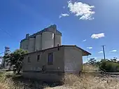 Railway station building viewed from the south side.