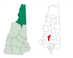 Location in Coös County, New Hampshire