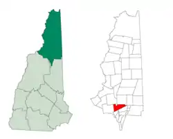 Location in Coös County, New Hampshire