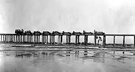 Construction of the Coos Bay Jetty, 1890