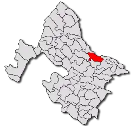 Location in Mehedinți County