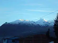 Vallunaraju (on the right) as seen from Huaraz