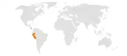 Map indicating locations of Costa Rica and Peru