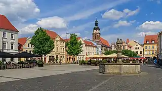 Old Market Square in Cottbus (Chóśebuz)