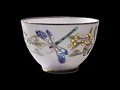 Dragonfly bowl, hard porcelain and translucent enamels, Limoges, Pouyat factory, between 1902 and 1906.