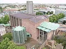 The new cathedral as seen from the tower of the old cathedral.