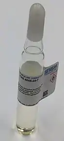 Sample of pentamethylcyclopentadiene in ampoule.