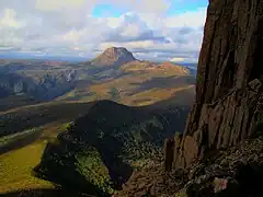 Cradle Mountain seen from neighbouring Barn Bluff