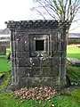 The viewing window in the 1594 tomb of Captain Thomas Crawfurd of Jordanhill.