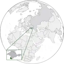 Orthographic projection of Sevastopol (in green)