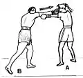 A right straight punch on instance-as a counter-punch after an opponent's left jab