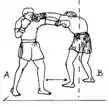 A left jab on instance-as a counter-punch (cross) after an opponent's left jab