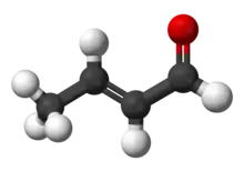 Ball-and-stick model of (Z)-crotonaldehyde