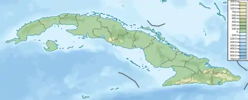 Location of Laguna de Leche in Cuba.