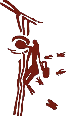 A honey hunter in a cave painting at Cuevas de la Araña, Spain, c. 8,000–6,000 BC