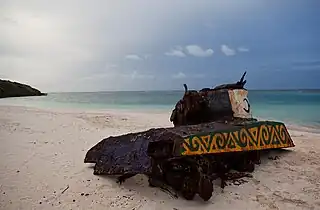 M4A3 Sherman tank at Flamenco Beach.