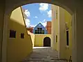 courtyard view looking outward