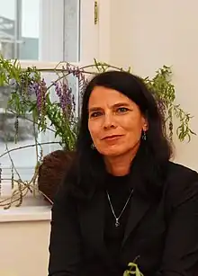 Cvetka Bevc at a literary evening in Žiri, Skofja Loka, in April 2011. Photo: Gregor Grešak