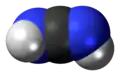 Space-filling model of the cyanamide molecule, diimide tautomer