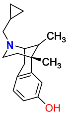 Chemical structure of cyclazocine.