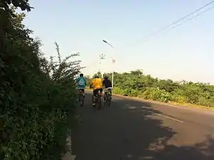 Cyclists biking in Surajkund