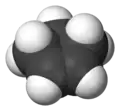 Space-filling model of cyclopentene