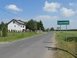 Road sign in Czarnówka