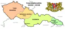 Moravia-Silesia within Czechoslovakia between 1928–1938