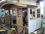 The completely rebuilt cab, constructed using the original methods