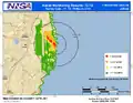 DOE and NNSA aerial survey of the area surrounding the plant 17–19 March 2011. NW dispersion of plume obvious. Source: The Situation in Japan (Updated 1/25/13) Department of Energy