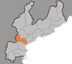 Map of South Hamgyong showing the location of Hamju