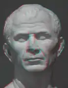 3D anaglyph of the marble bust found in the Rhone River near Arles