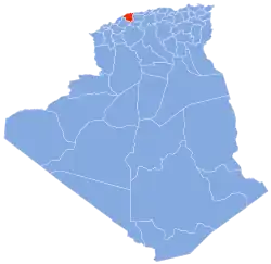 Map of Algeria highlighting Chlef